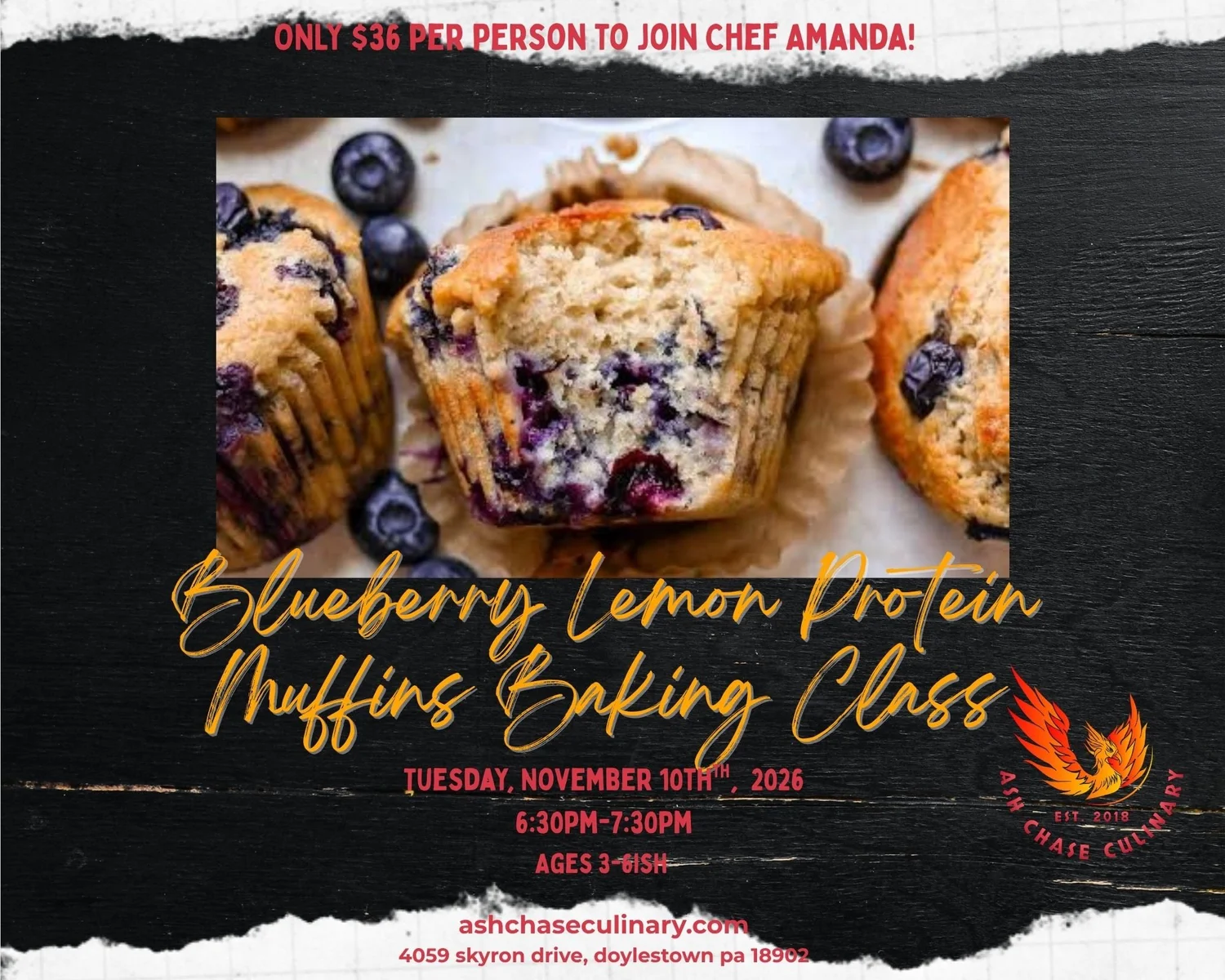 Blueberry Lemon Protein Muffins Class