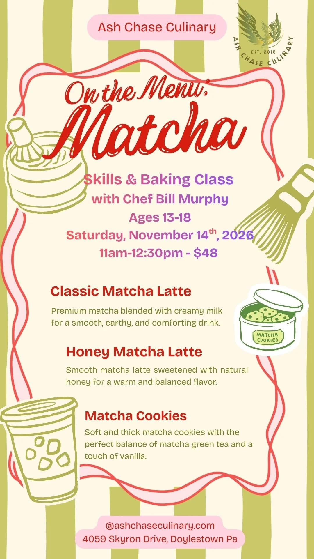 Matcha Skills and Baking Class