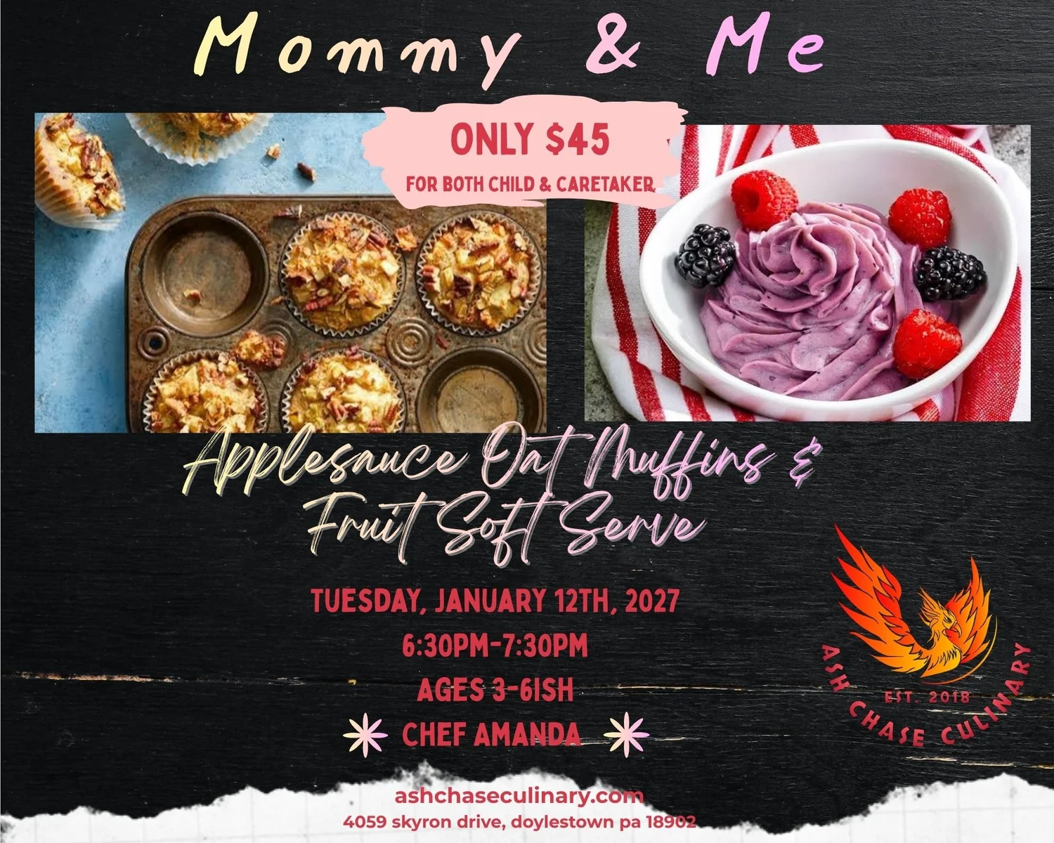 Applesauce Oat Muffins and Fruit Soft Serve Class