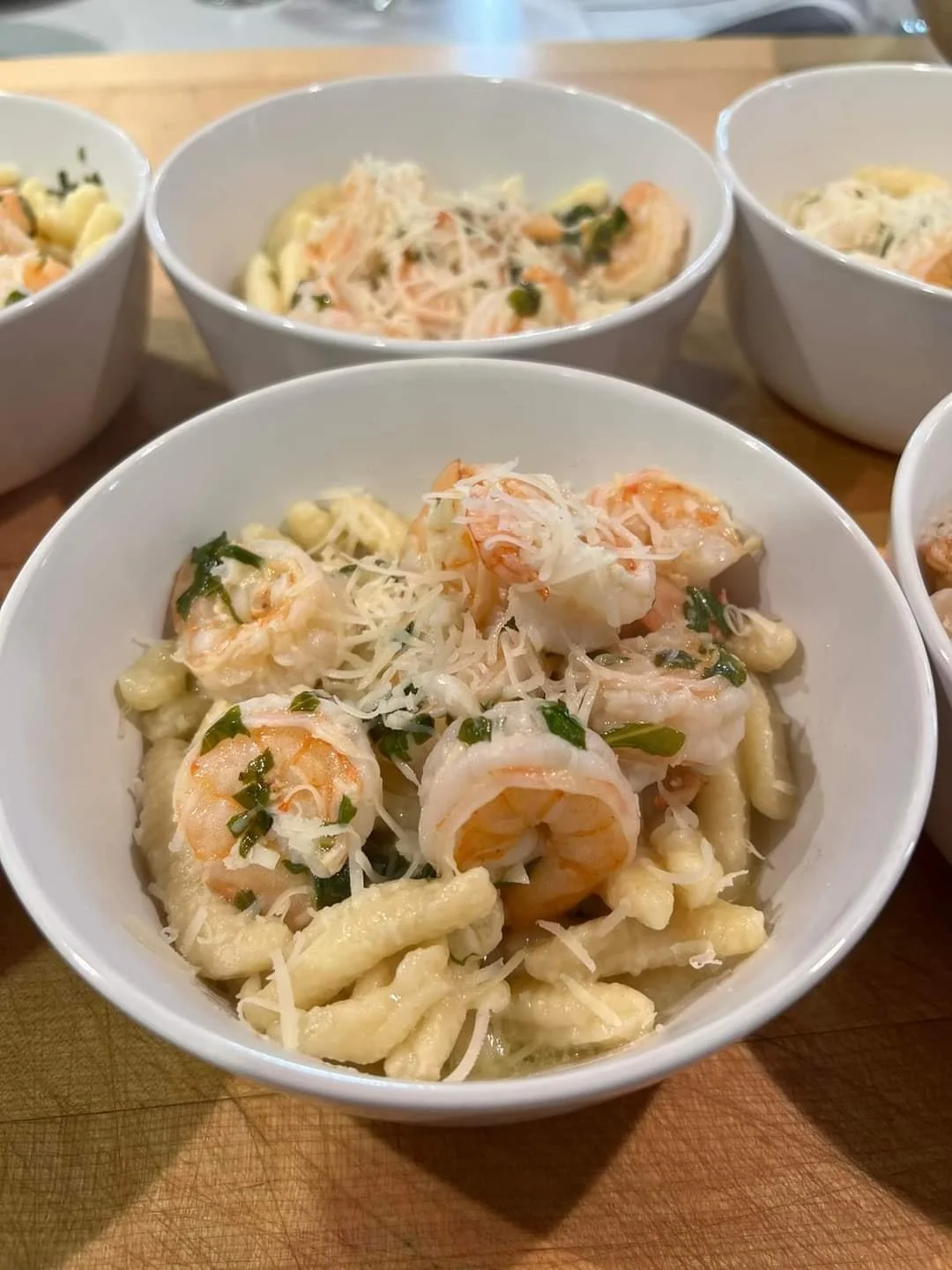 Shrimp Scampi with Homemade Pasta